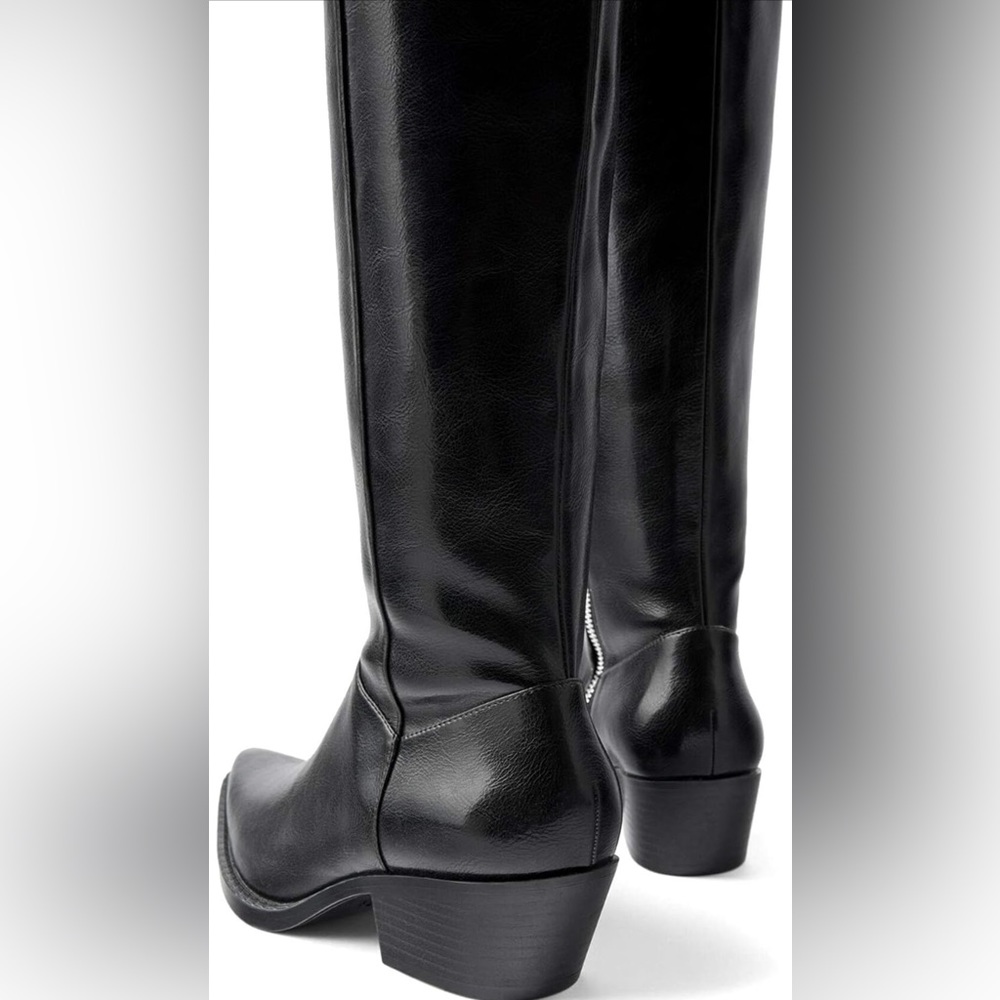 Zara Women Cowboy-heel boots 7052/001/040 - Picture 3 of 6